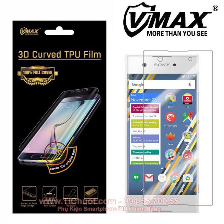 Dán TPU Sony XA1 VMax Cường Lực Dẻo Trong Suốt Mặt Trước