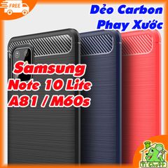 Ốp Lưng Samsung Note 10 Lite, A81, M60s Dẻo Carbon Phay Xước Chống Sốc