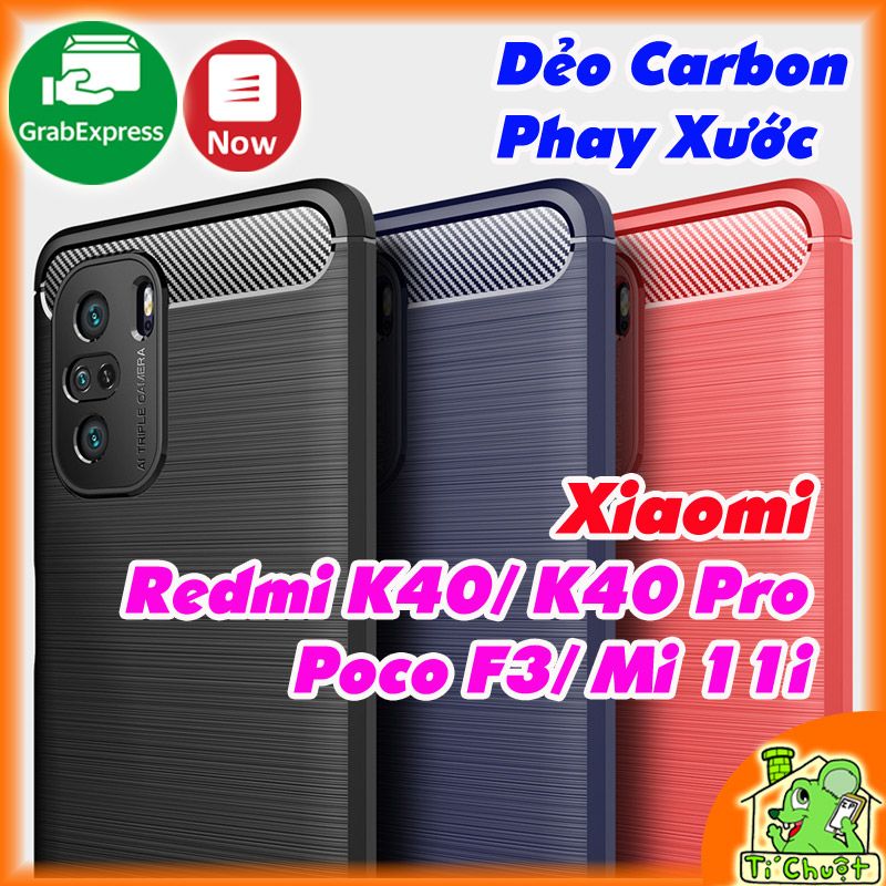 Ốp Lưng Xiaomi Redmi K40/ Poco F3/ Mi 11i  Dẻo Carbon Phay Xước Chống Sốc
