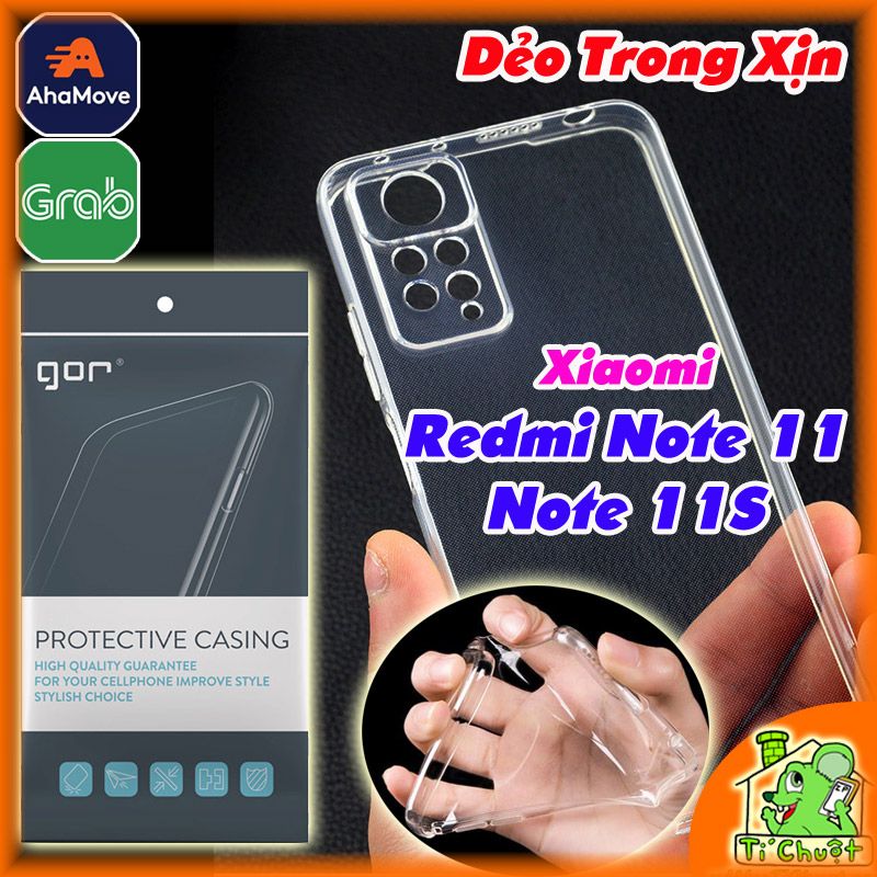 Ốp lưng Xiaomi Redmi Note 11 / Note 11S Chính Hãng GOR Silicon Dẻo Trong Suốt