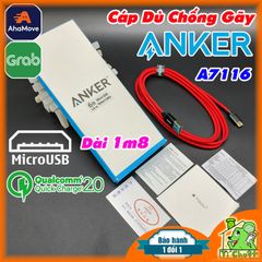 Cáp ANKER MicroUSB A7116 Sạc Nhanh Android Dây Dù Dài 1m8 Chống Gãy