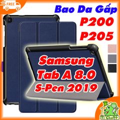 Bao da Samsung Tab A Plus 8.0 S Pen 2019 P200/ P205 Gấp 3 Khúc Lưng Cứng Có Nam Châm