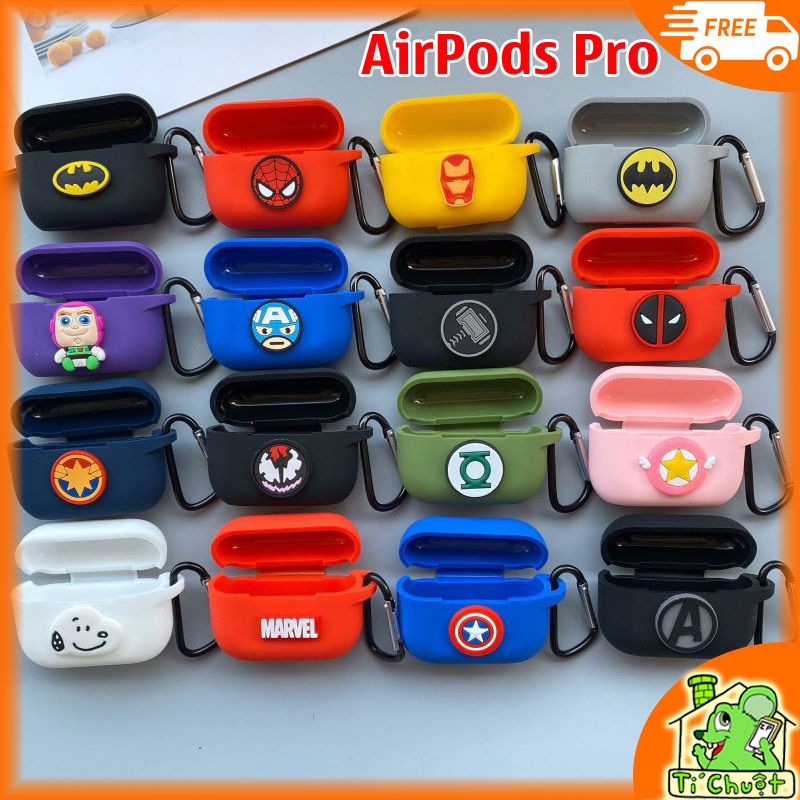 Bao Ốp AP AirPods Pro Silicon Dẻo Siêu Anh Hùng Marvel Có tặng móc khóa