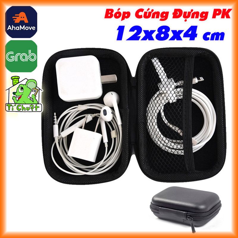 Bóp Cứng Size Trung 12x8x4 cm Đựng Phụ Kiện Pin DP Sạc Cáp Đi Du Lịch