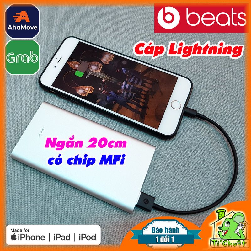 Cáp USB Lightning Beats ngắn 20cm chính hãng có MFi