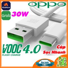 Cáp OPPO / REALME Sạc Nhanh VOOC 4.0 Type-C ZIN Chính Hãng Lõi Xanh