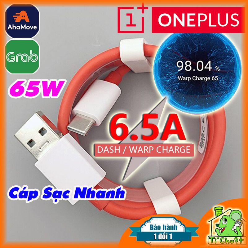 Cáp OnePlus Sạc Nhanh Warp Charge 6.5A 65W USB Type-C ZIN Chính Hãng