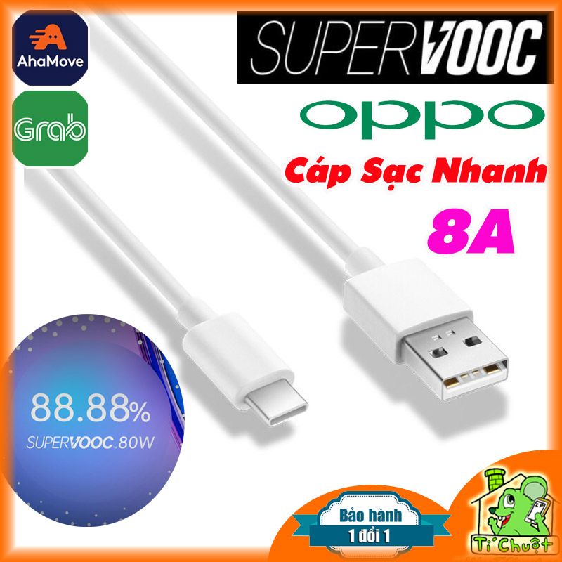 Cáp OPPO / REALME Sạc Nhanh 8A SuperVOOC 80W Type-C ZIN Chính Hãng