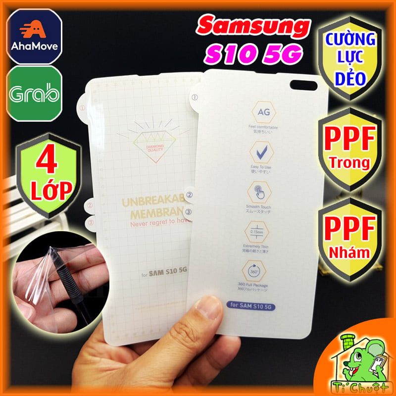 Dán PPF Samsung S10 bản 5G Cường Lực Dẻo Mặt Trước Trong/Nhám