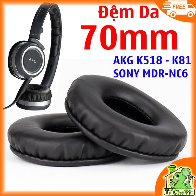 Đệm Mút Da Tai Nghe Tròn 70mm 7cm Headphones Chụp tai