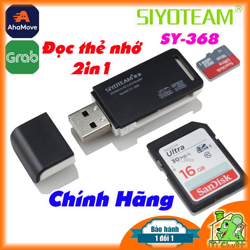 Đầu đọc thẻ nhớ 2in1 SIYOTEAM SY- 368 Chính hãng