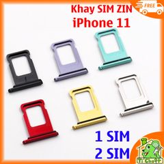 Khay sim iPhone 11 bản 1 SIM/ 2 SIM ZIN có Ron Chống Nước & Lẫy Giữ Sim