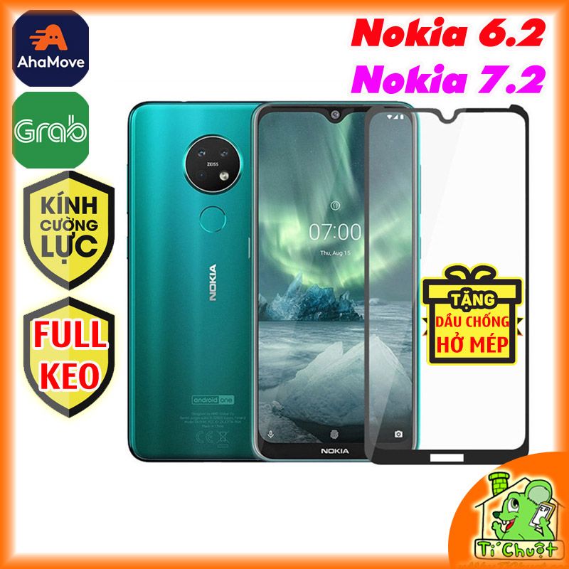 Kính CL Nokia 6.2 / 7.2 2019 FULL Màn, Cường Lực 2.5D FULL KEO