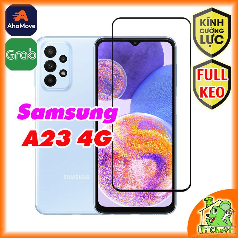 Kính CL Samsung A23 4G FULL màn, FULL KEO Silicon