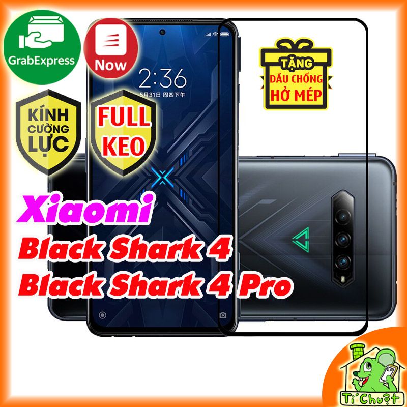 Kính CL Xiaomi Black Shark 4/ 4 Pro/ 4S/ 4S Pro FULL Màn, FULL KEO Silicon