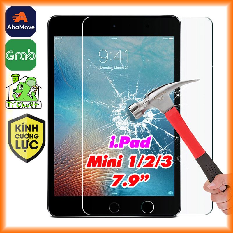 Kính CL iPad Mini 1/ 2/ 3 Cường Lực 9H-2.5D Trong Suốt