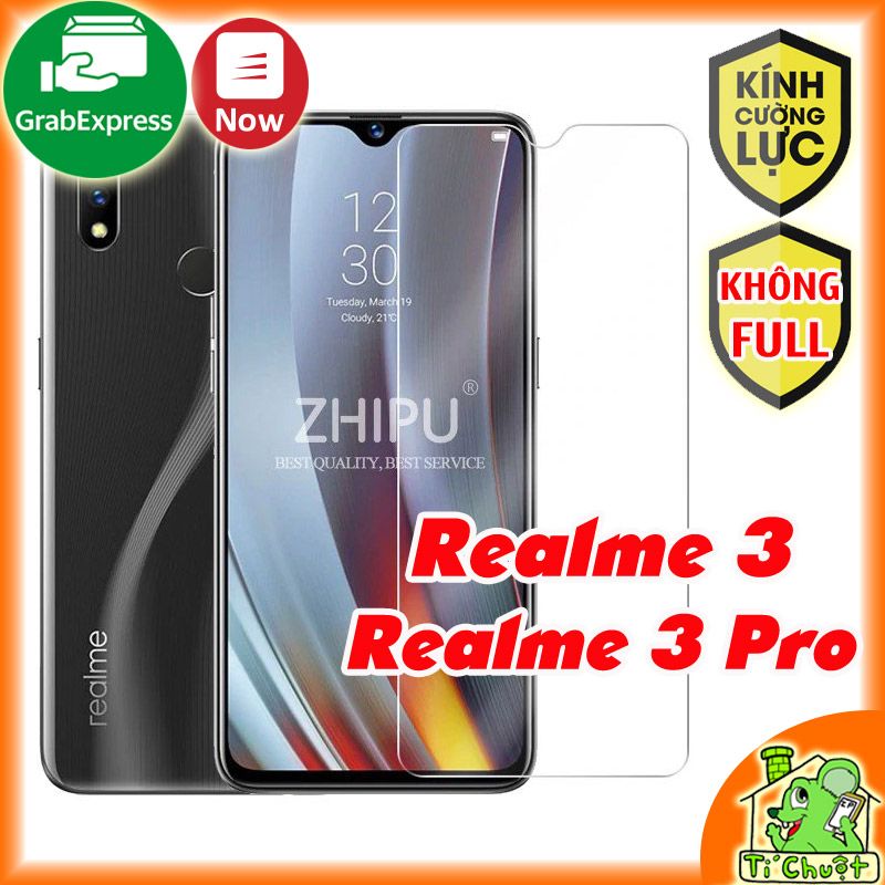 Kính CL Realme 3, Realme 3 Pro - Không FULL, 9H-0.26mm