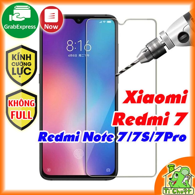 Kính CL Xiaomi Redmi 7- Redmi Note 7/ 7S/ 7Pro - Không FULL, 9H-0.26mm