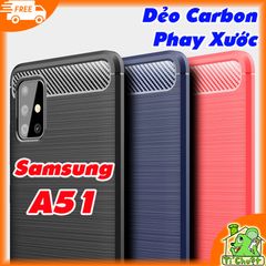 Ốp Lưng Samsung A51 Dẻo Carbon Phay Xước Chống Sốc