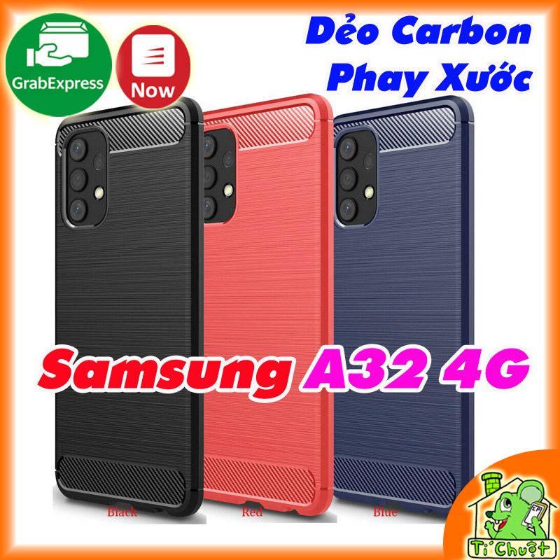 Ốp Lưng Samsung A32 4G Dẻo Carbon Phay Xước Chống Sốc