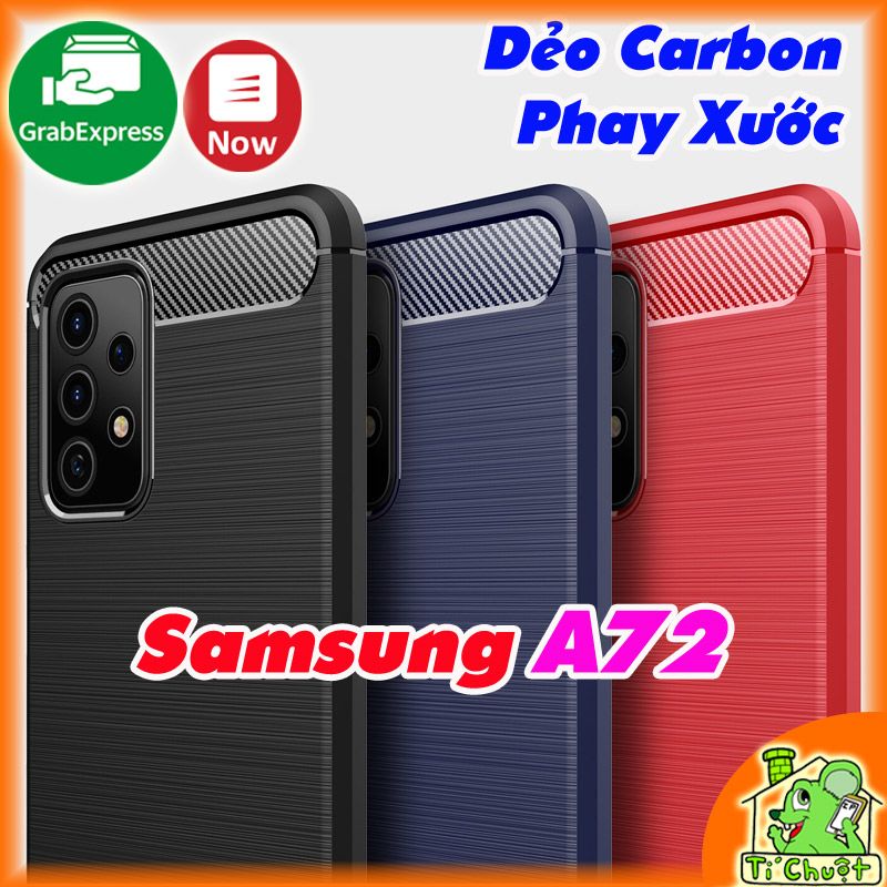 Ốp Lưng Samsung A72 4G/5G Dẻo Carbon Phay Xước Chống Sốc