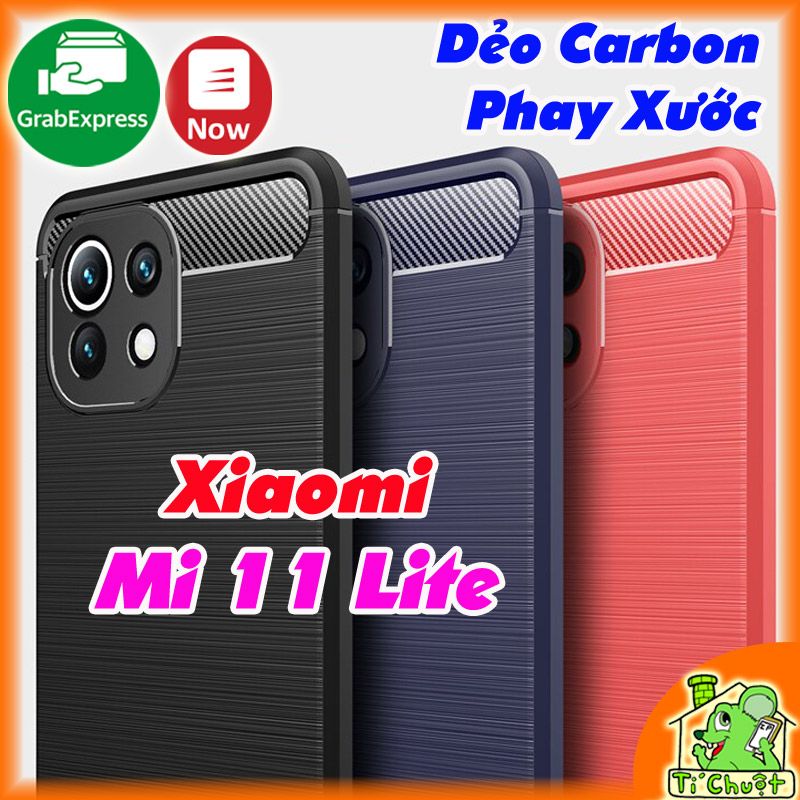 Ốp Lưng Xiaomi Mi 11 Lite Dẻo Carbon Phay Xước Chống Sốc