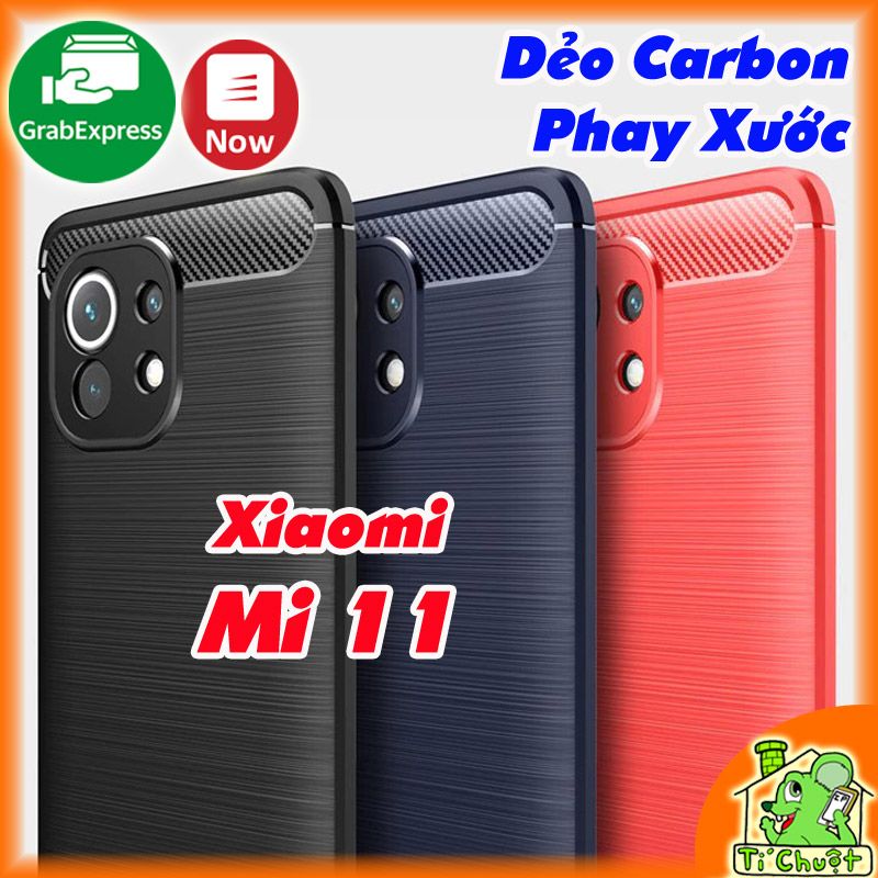 Ốp Lưng Xiaomi Mi 11 5G Dẻo Carbon Phay Xước Chống Sốc