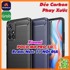 Ốp Lưng Xiaomi Redmi Note 11 5G Nội Địa/ POCO M4 PRO Dẻo Carbon Phay Xước Chống Sốc