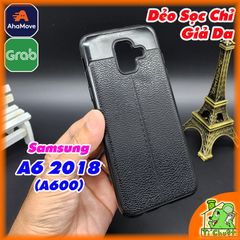 Ốp Lưng Samsung A6 2018 Dẻo Sọc Chỉ Vân Giả Da