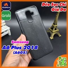 Ốp Lưng Samsung A6 Plus 2018 Dẻo Sọc Chỉ Vân Giả Da