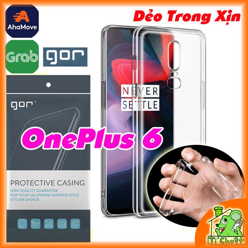 Ốp lưng OnePlus 6 Chính Hãng GOR Silicon Dẻo Trong Suốt