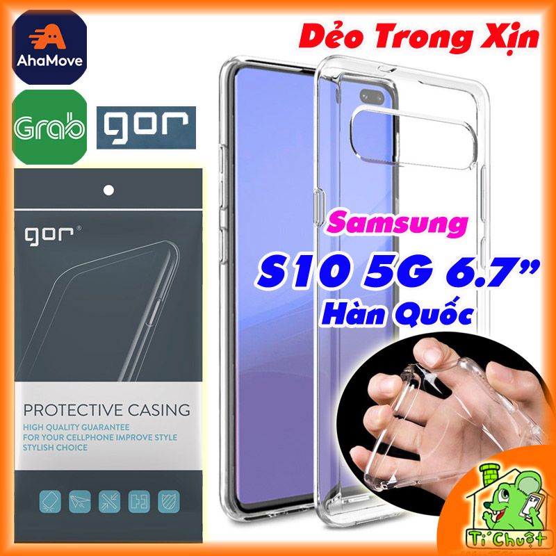 Ốp lưng Samsung S10 5G Hàn Quốc Chính Hãng GOR Silicon Dẻo Trong Suốt