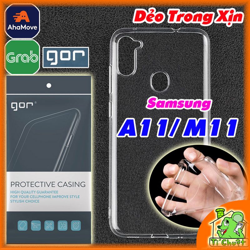 Ốp lưng Samsung A11 / M11 Chính Hãng GOR Silicon Dẻo Trong Suốt