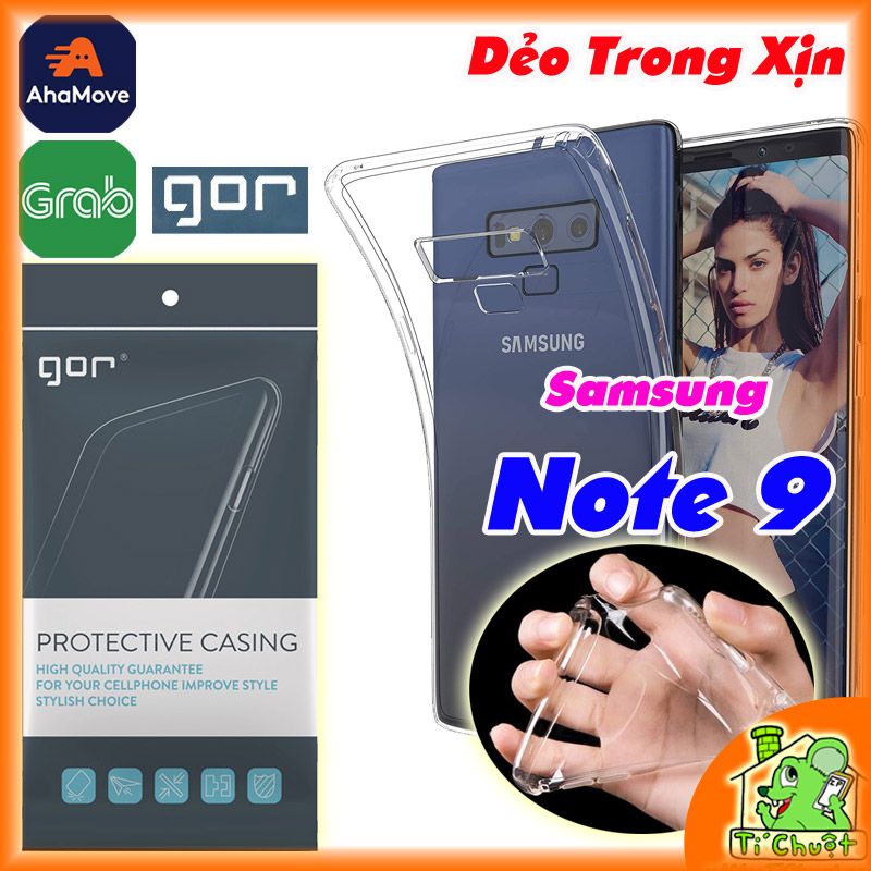 Ốp lưng Samsung Note 9 Chính Hãng GOR Silicon Dẻo Trong Suốt