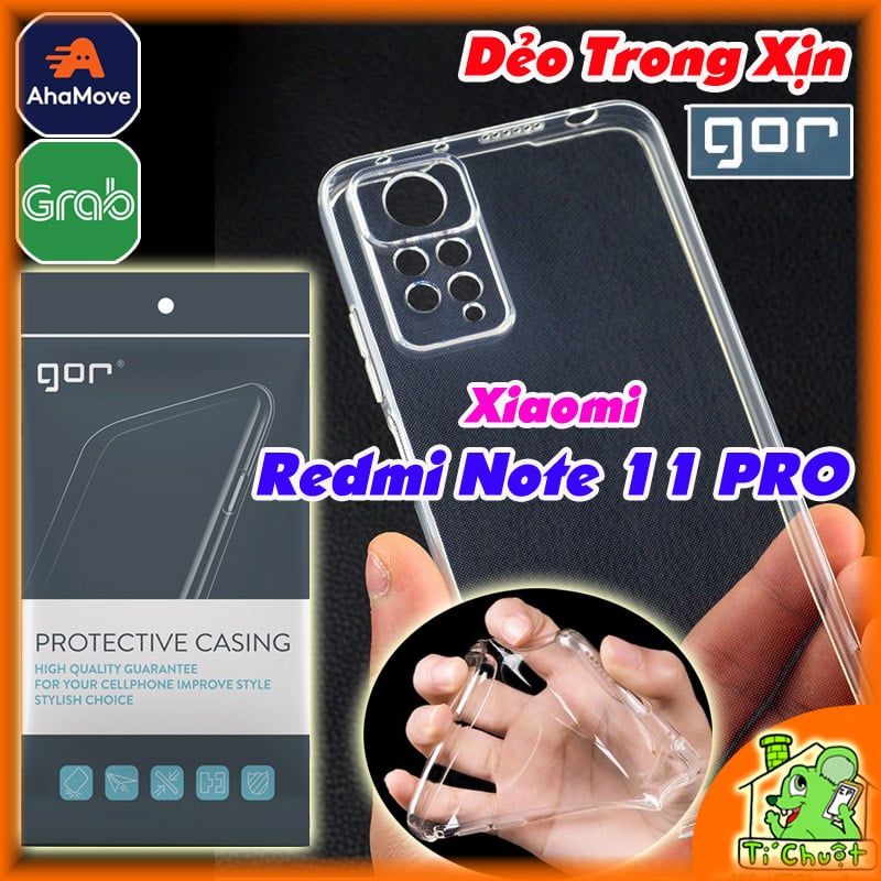 Ốp lưng Xiaomi Redmi Note 11 PRO Chính Hãng GOR Silicon Dẻo Trong Suốt