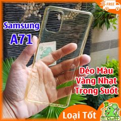 Ốp lưng Samsung A71 Silicon Loại Tốt Vàng Nhạt Trong Suốt