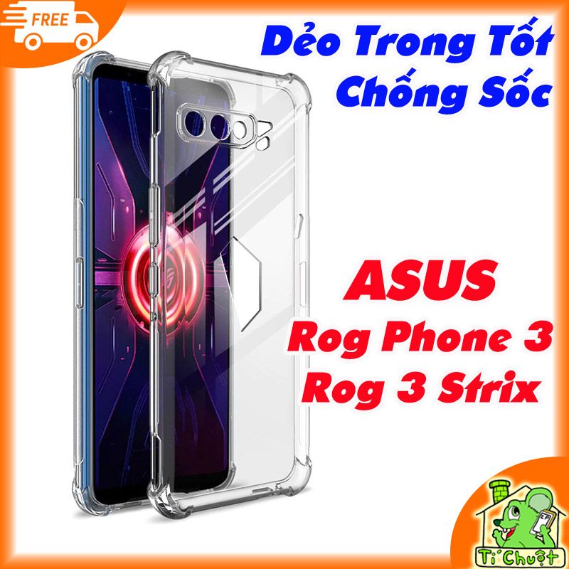 Ốp lưng Asus ROG Phone 3 ZS661KS Dẻo Chống Sốc Đệm 4 Góc