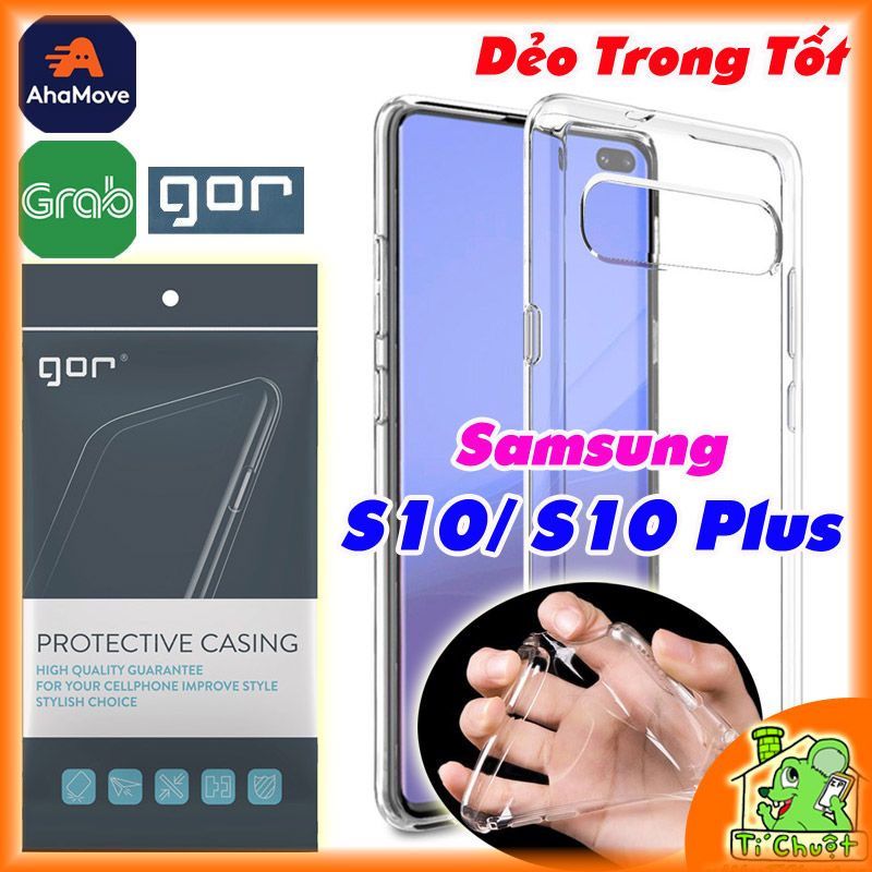 Ốp lưng Samsung S10/ S10 Plus Chính Hãng GOR Silicon Dẻo Trong Suốt