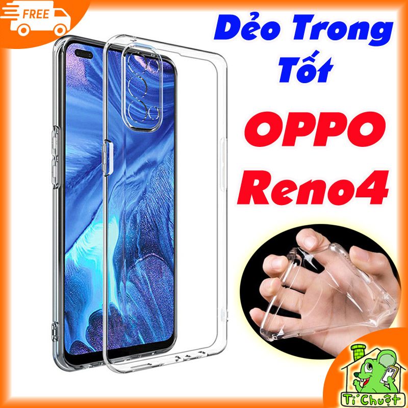 Ốp lưng OPPO Reno4 Silicon Loại Tốt Dẻo Trong Suốt