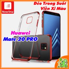 Ốp lưng Huawei Mate 20 Pro Dẻo Trong Suốt Viền Xi Màu