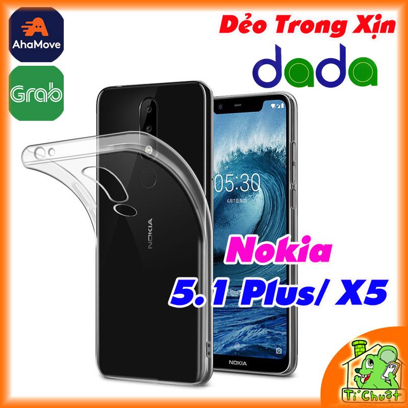 Ốp lưng Nokia 5.1 Plus/ X5 Dẻo Trong Suốt Chính Hãng DADA