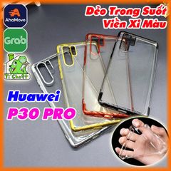 Ốp lưng Huawei P30 PRO Dẻo Trong Suốt Viền Xi Màu