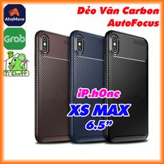 Ốp Lưng iPhone XS MAX AutoFocus vân 3D Carbon Chống Sốc