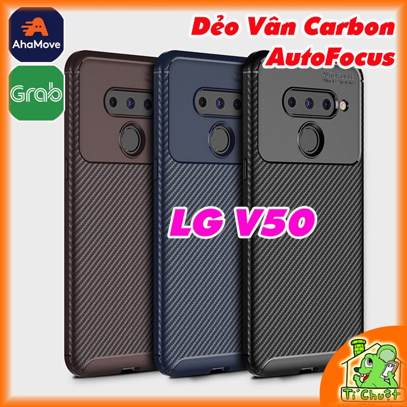 Ốp Lưng LG V50 AutoFocus Vân 3D Carbon Chống Sốc