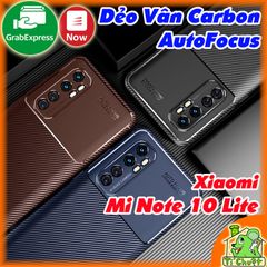 Ốp Lưng Xiaomi Mi Note 10 Lite AutoFocus Vân 3D Carbon Chống Sốc
