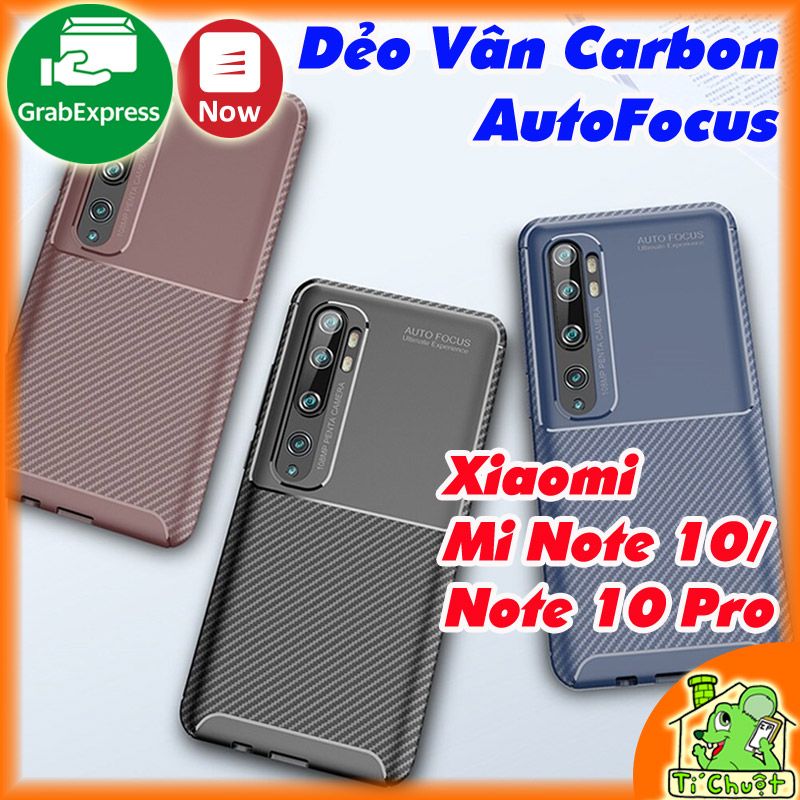 Ốp Lưng Xiaomi Mi Note 10/ 10 Pro/ CC9 Pro AutoFocus Vân 3D Carbon Chống Sốc
