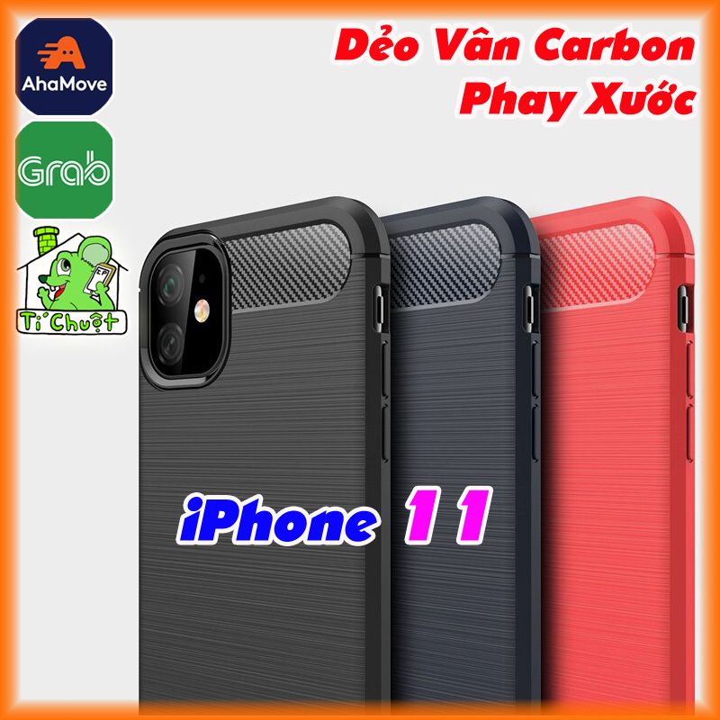 Ốp Lưng iPhone 11 Dẻo Carbon Phay Xước Chống Sốc