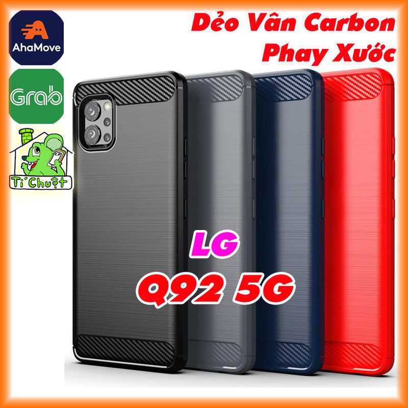 Ốp Lưng LG Q92 5G Dẻo Carbon Phay Xước Chống Sốc