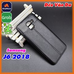 Ốp Lưng Samsung J6 2018 Dẻo Vân Giả Da Sọc Chỉ