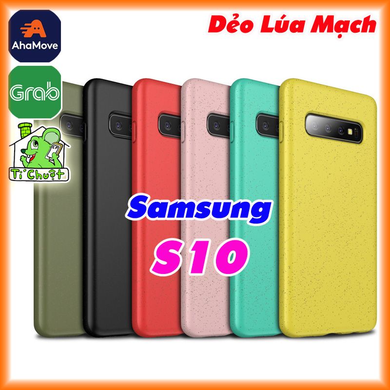 Ốp Lưng Samsung S10 Sợi Lúa Mạch Dẻo TPU